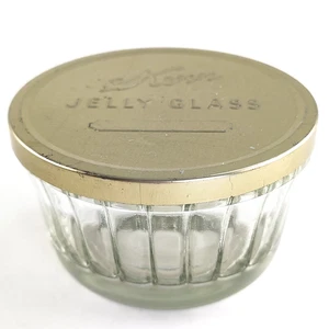 (1) Vintage 1970s Kerr Jelly Jar Clear Ribbed Glass With Tin Lid - Picture 1 of 8