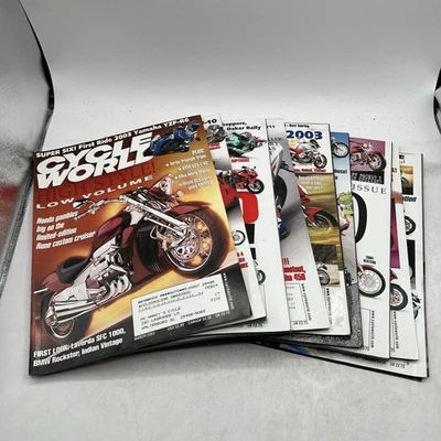 Cycle World Motorcycle Magazine 2003 Lot of 9 Issues Honda Suzukis Yamaha BMW - Image 1 of 4
