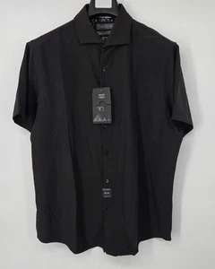 NUEVA Camisa Denim And Flower Ricky Singh Para Hombre XL Negra Abotonada Tech Stretch Nueva con Etiquetas - Imagen 1 de 15