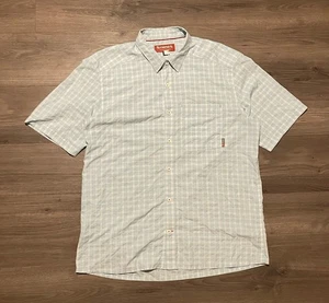Simms Fishing Shirt Size XL Blue Plaid Short Sleeve Pockets Lightweight - Picture 1 of 6