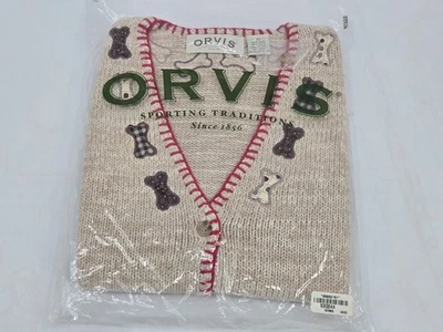 Colete Suéter Vintage Orvis Feminino Cachorro Filhote Arte Pet Pai Mãe TAMANHO: P - Imagem 1 de 4