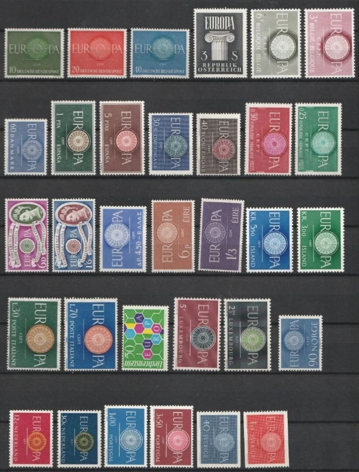 EUROPA CEPT 1960 : Good Complete Year VF MNH Stamps - Catalog Value : 225€ - Image 1 of 1