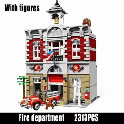 MOC Fire Brigade 10197 Modular Building Blocks Set Creator Exp Compatible Bricks - Image 1 of 4