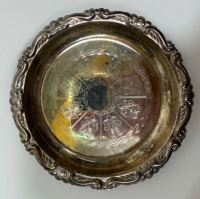 VNTG Silver Plated EP on Steel 4" Coaster or Ashtray Trinket Dish Made in Italy - Image 1 of 4