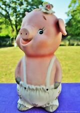 Antique figurine piggy bank Cochon porcelain mid XX