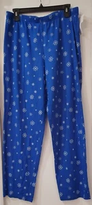 Charter Club 100% Cotton Pajama Pants in Blue Snowflake Medium - Picture 1 of 5