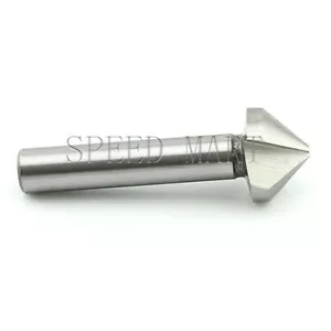 10mm Shank 14mm 90 Degree 3 flute HSS Chamfer Chamfering End Mill Cutter Bit - Picture 1 of 3