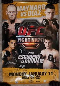 UFC Signed Poster NATE DIAZ VS Maynard Fight Night 20 Stockton Slap - Picture 1 of 3
