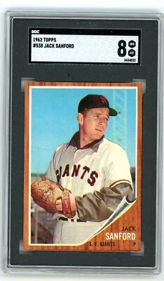 1962 Topps JACK SANFORD San Francisco Giants #538 SGC 8 NM/MT Condition - Image 1 of 2