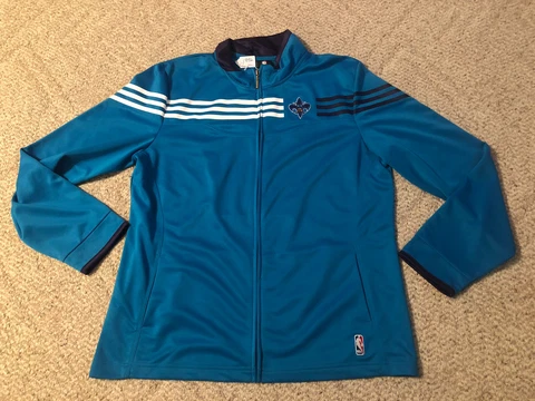 New Orleans Hornets Jacket Adidas NBA Basketball Track Adult XX-Large  2XL Poly Cover