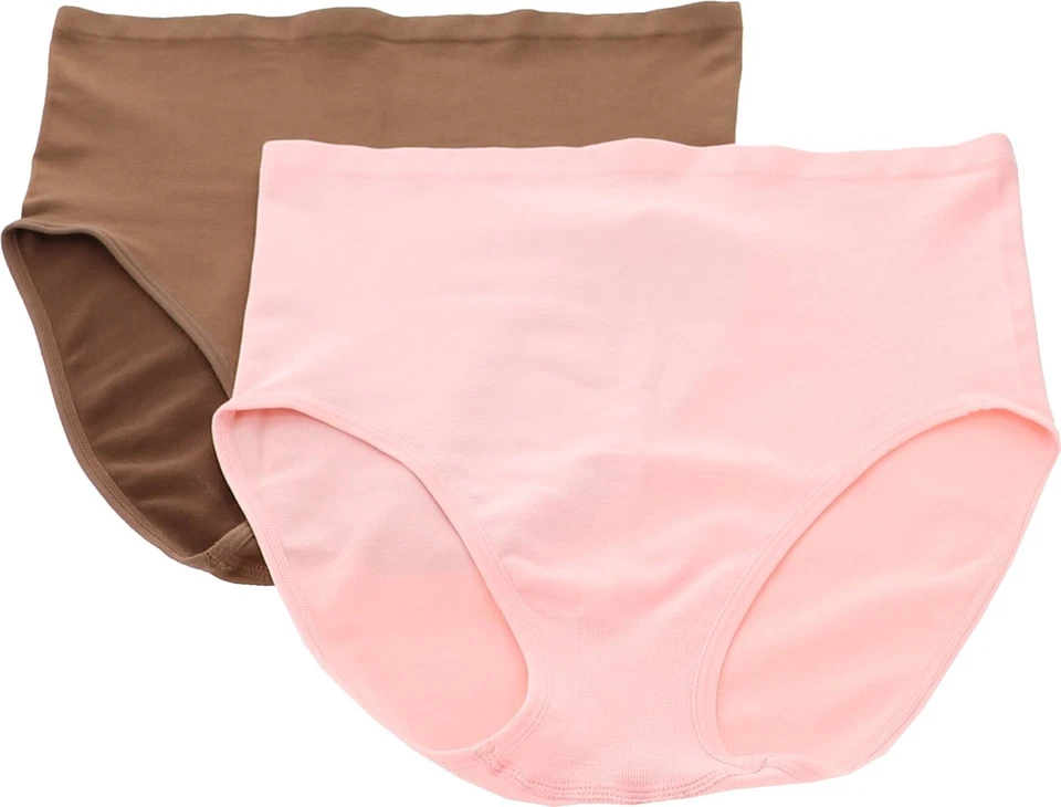 Paquete de 2 calzoncillos Rhonda Shear cintura alta sin costuras marrón/rosa S nuevos sin etiquetas (176) Foto 1 de 1