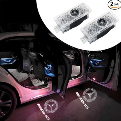 2 luces de puerta láser proyector sombra fantasma HD LED para Mercedes-Benz CLS CLA C E Foto 1 de 4