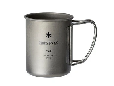 Snow Peak Japan Titanium Single Mug Cup 220ml folding handle MG-141 - Image 1 of 3