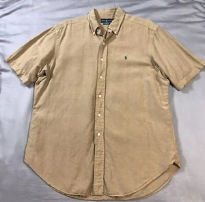 Ralph Lauren Hemd Herren Large Braun Seide Leinenmischung Classic Fit Knopfleiste - Bild 1 von 9