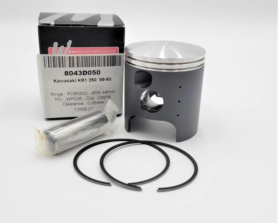 KIT PISTÓN WOSSNER KAWASAKI KR1-S 250 89-93 O/S+.50mm SE ADAPTA A 56.50MM DIÁMETRO 8043D050 Foto 1 de 1