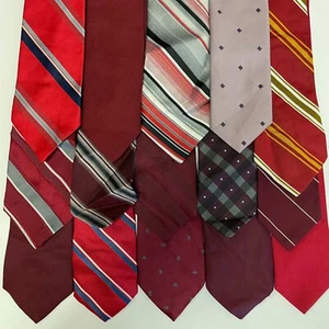 15 pc Vtg 60's Narrow MoD Red Stripe Solid Necktie LOT Preppy Wardrobe WHOLESALE - Picture 1 of 3