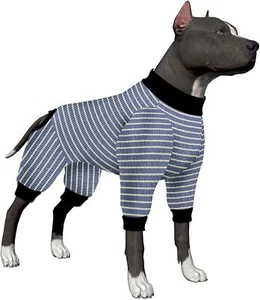 LovinPet Dogs Clothes Pajamas Pullover Stripe Shirt Costume Sleep Warm Sweater - Picture 1 of 6