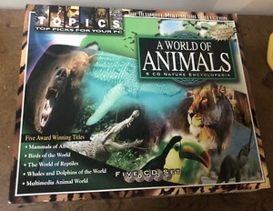 A WORLD OF ANIMALS - 5 CD Nature Encyclopedia - 1998 boxed set Never Opened - Picture 1 of 5