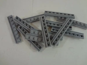 New LEGO lot of 12 Light Blueish Gray Plate Modified 1x8 w door Rail - Picture 1 of 2