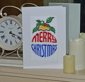 A new embroidered Christmas Card - Large Christmas Decoration - Picture 1 of 1