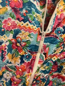 Vintage 80's NAPA VALLEY Floral  Style Women's Workout Windbreaker Jacket sz M - Picture 1 of 5