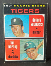1971 TOPPS # 423 ROOKIE STARS DENNIS SAUNDERS TIM MARTING DETROIT TIGERS