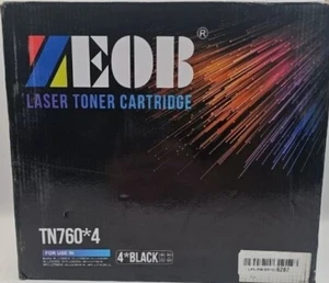 Cartouche de toner laser Zeob Brother x4 TN760 noir - NEUVE BOÎTE OUVERTE - Photo 1/2