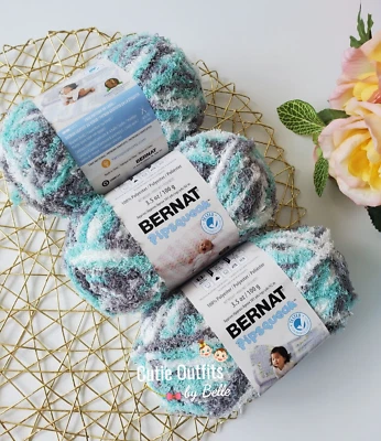 Bernat Pipsqueak Yarn, 3 SKEINS LOT Seaspray Variegated, Bulky #5 Yarn - Image 1 of 2