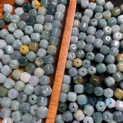 Tubo de jadeíta verde jade con cuentas en forma de hexágono de grado natural A cuentas hágalo usted mismo Foto 1 de 2
