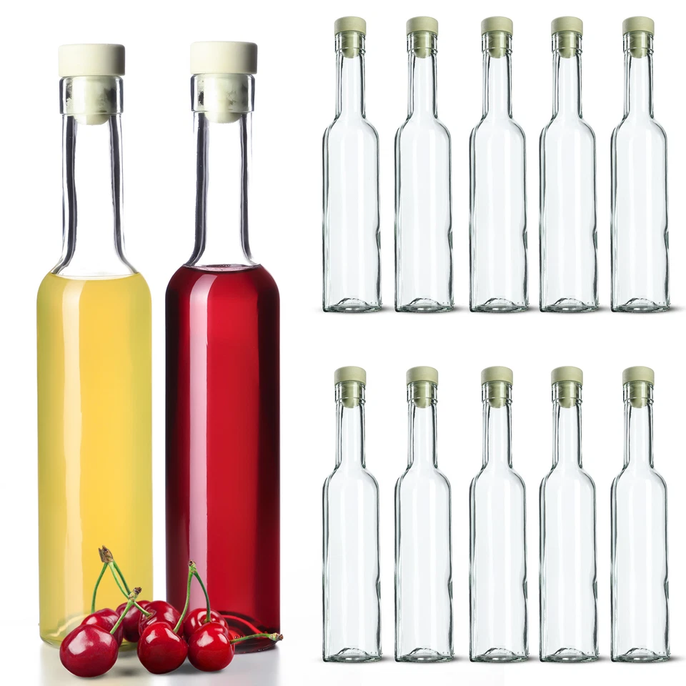 KADAX Glasflaschen mit Korkenverschluss, 250 ml, 12 Stück - Bild 1 von 4