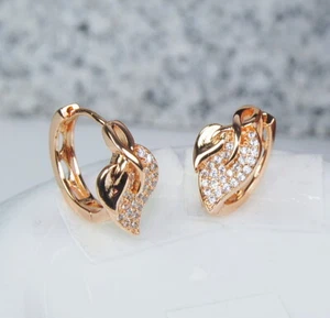 Damen,Ohrringe charmante Ohrringe Filled Gold K18 /750er, Edelstein Topas Blatt - Bild 1 von 2