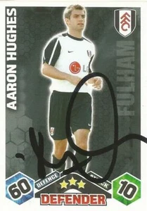 AARON HUGHES* SIGNED FULHAM 2009/2010 MATCH ATTAX TRADING CARD+COA - Picture 1 of 1