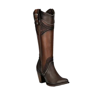 Cuadra Ladies Damasco Chocolate Embroidery Round Toe Boots CU583 - Picture 1 of 50