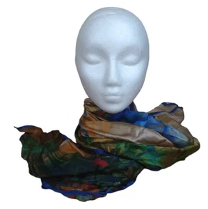 Vintage Trevisan SRL Venezia Multicolor Silk Scarf/neckerchief/neckcloth - Picture 1 of 7