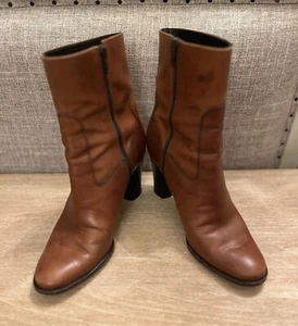 Cole Haan Collection Brown Leather Ankle Boots made in Italy Size 9 1/2B - Picture 1 of 8