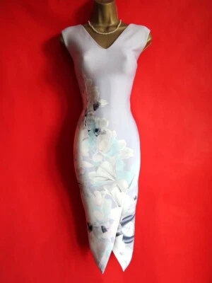 Coast grey floral wiggle pencil dress size 10 - Image 1 of 4
