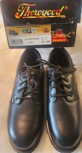 THOROGOOD Leather Academy Oxford style Safety Toe Mens 9 1/2 Steel Slip Resisiti - Picture 1 of 7