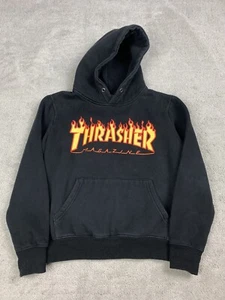 Thrasher Magazine Hoodie Black Flame LOGO Small Pullover Skateboarding - Bild 1 von 10