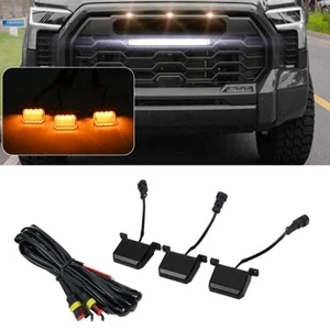 22-25 For Toyota for Tundra for PRO 3pcs LED Front Grille Lights Kit Smoked Lens - Picture 1 of 12