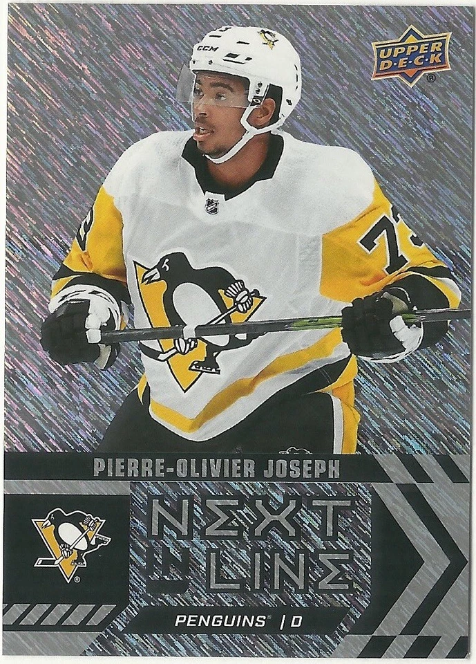 2020-21 UD Overtime Pierre-Olivier Joseph Next In Line Blue Penguins #NL13 - Image 1 of 2