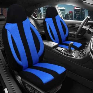 Fundas de asiento Pilot adecuadas para Citroen C3 3 (negro-azul) | Asientos delanteros | Prime - Imagen 1 de 12