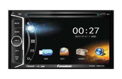 Farenheit Double 2 Din In-Dash 6.2" Car Monitor DVD/SD/USB Bluetooth Receiver - Image 1 of 4
