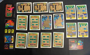 1983 Topps Video City - Lot of 25 Nintendo Sega Stickers + Scratchers Cards