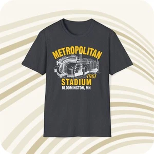 Metropolitan Stadium 1961 Classic Cut Football T-Shirt - Minnesota Vikings - Picture 1 of 6