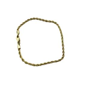 PGDA Rope Link Turkey 10K Yellow Gold Bracelet 7" - Picture 1 of 4
