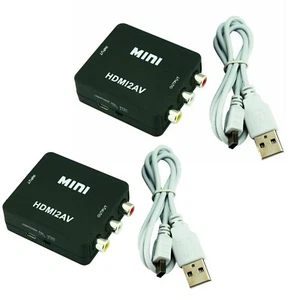 2 PCS Mini Composite HDMI CVBS RCA to AV Video Converter Adapter 720p 1080p - Picture 1 of 6