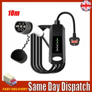 10m 13A EV Charging Cable Type 2 Plug 3 Pin Electric Vehicle Car Charger Device - Picture 1 of 16