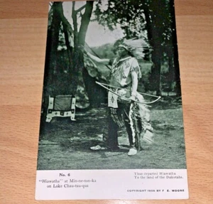 1906 Cartolina HIAWATHA a MIN-NE-TON-KA sul LAGO CHAU-TAU-QUA - Foto 1 di 2