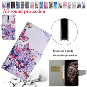 Cat Flower Butterfly Card Wallet Stand Leather Phone Case For Nokia 2.4 3.4 5.4 - Picture 1 of 78