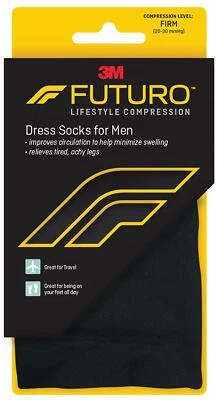 FUTURO by 3M Men's Restoring Dress Socks, Black , Firm Compression - UK 9.5-12  - Image 1 of 4